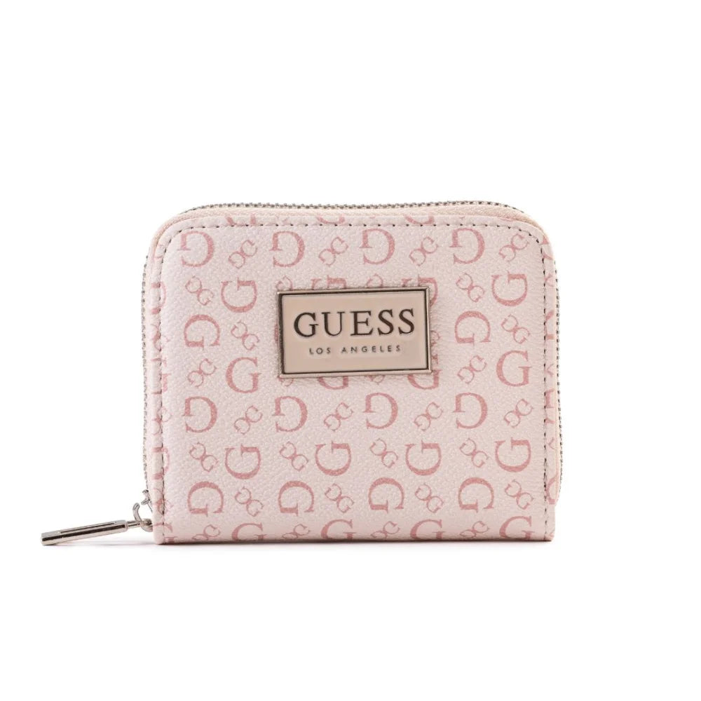 Guess Signature G Logo Monogram Flap Clutch - Light Pink