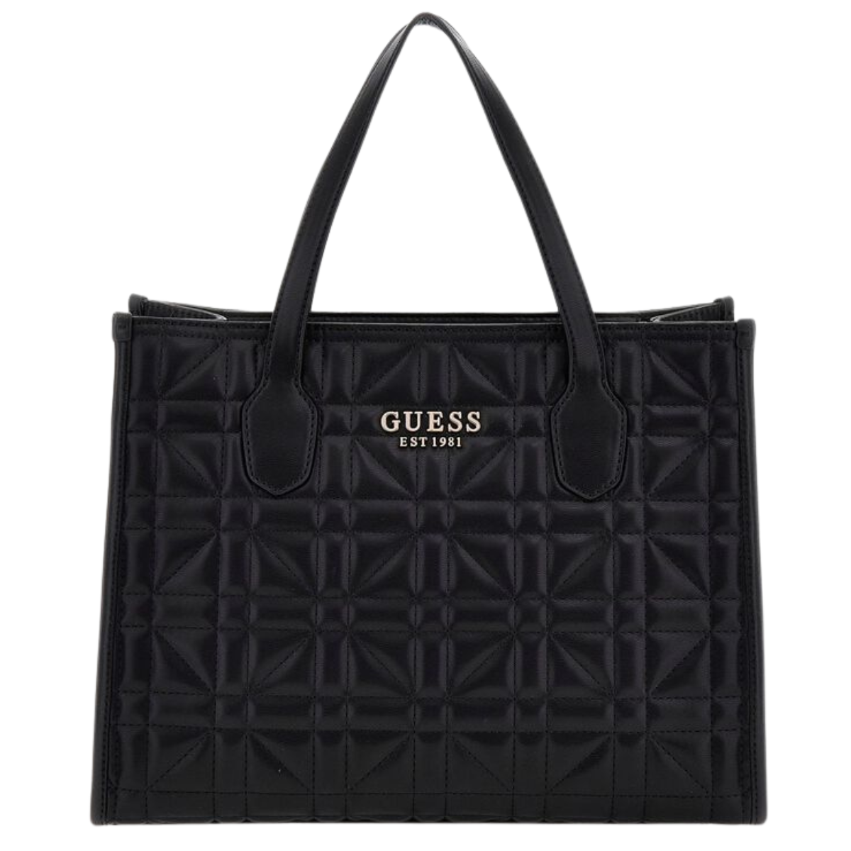 GUESS Silvana quilted handbag-BLK - Black