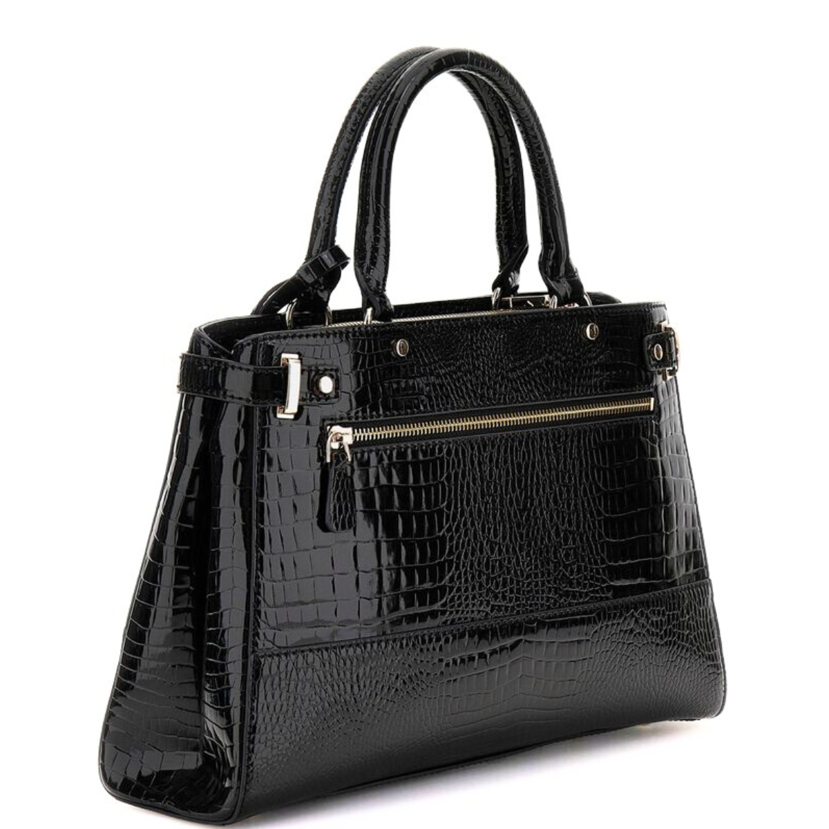 GUESS Silvye Luxury Satchel Handbag Women - BLK - Black
