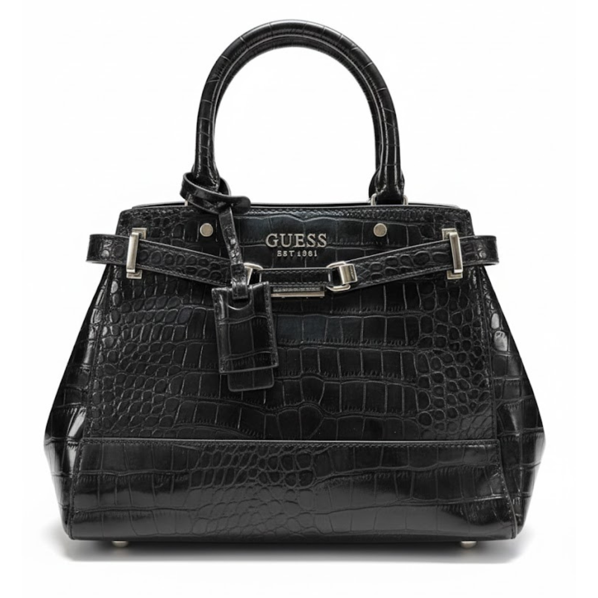 GUESS Silvye Luxury Satchel Handbag Women - BLK - Black