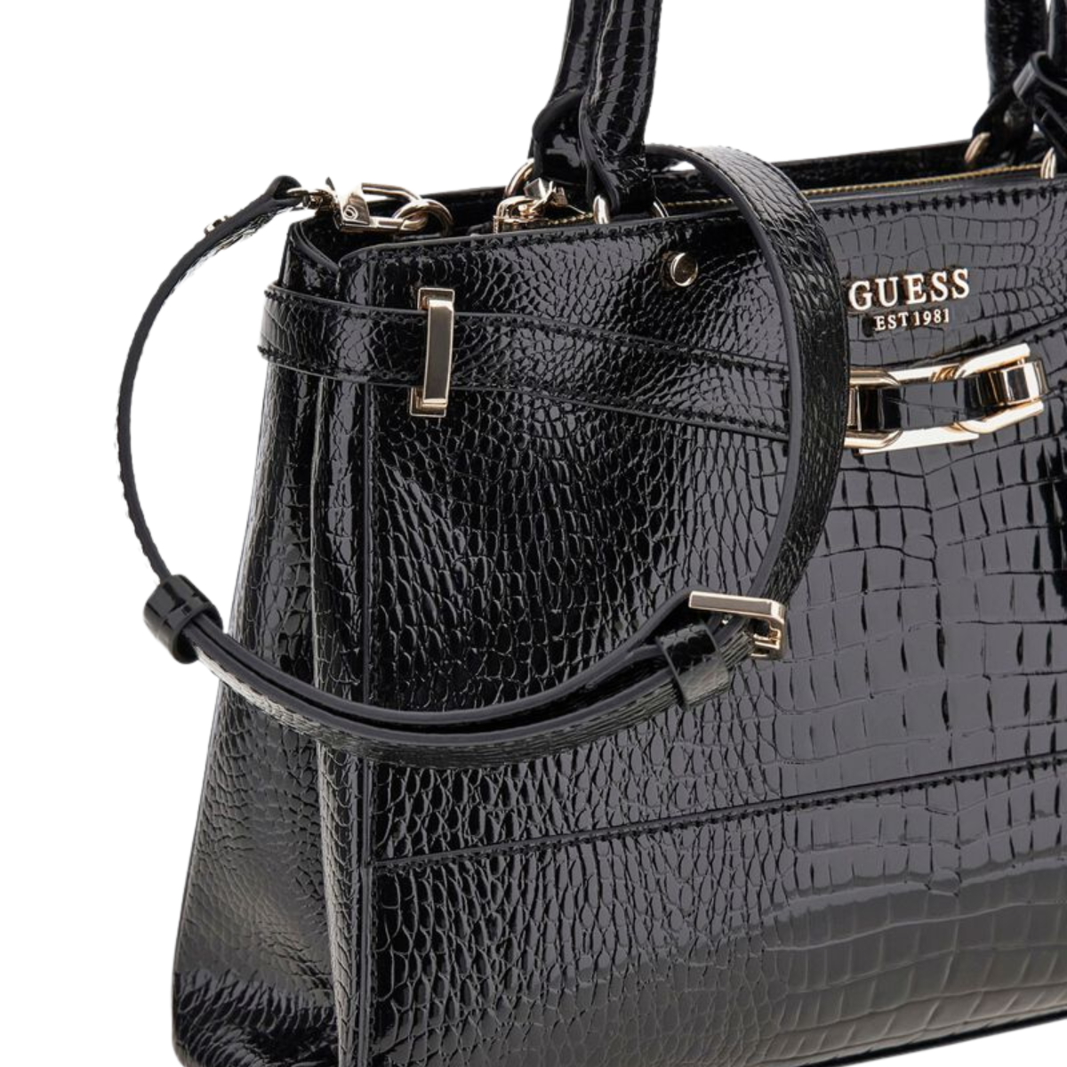 GUESS Silvye Luxury Satchel Handbag Women - BLK - Black