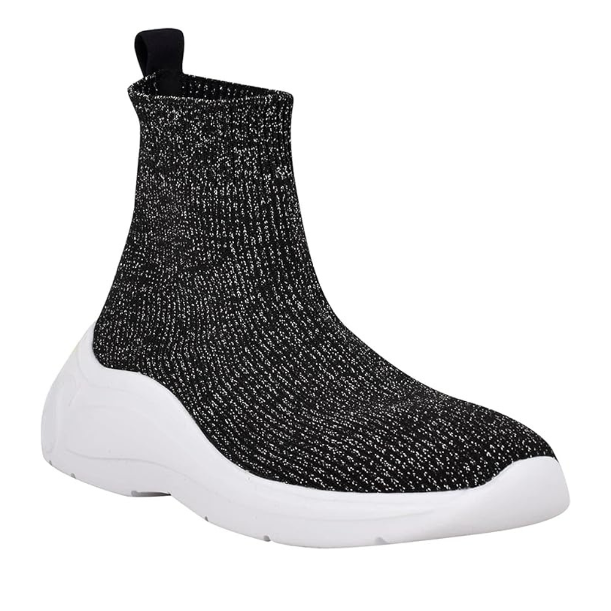 Guess Sindera Shimmer Sock Sneakers -BLKSLV - Black silver