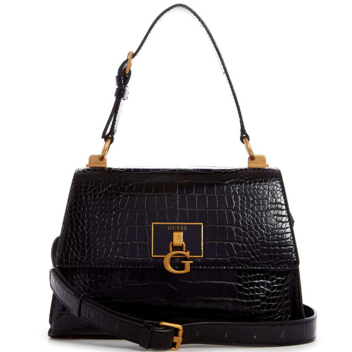 GUESS Stevie bag with top handle-BLK - Black