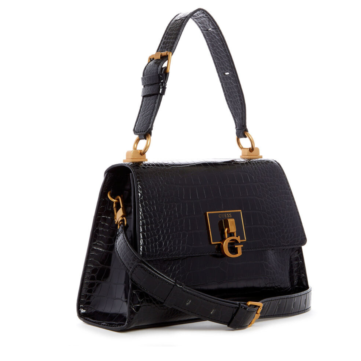 GUESS Stevie bag with top handle-BLK - Black