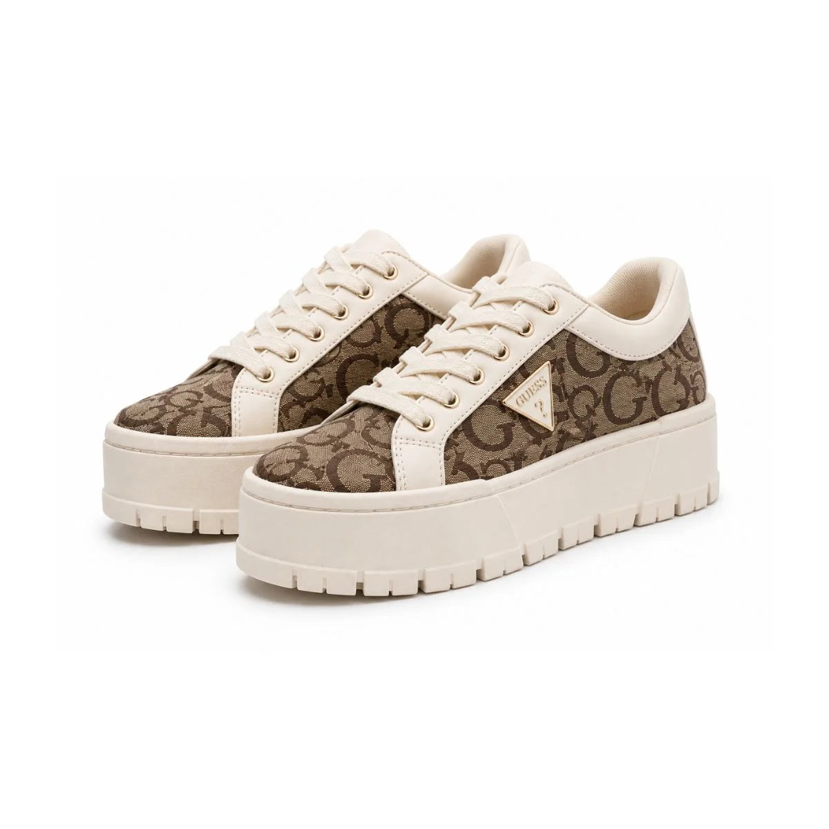 GUESS TANNLY Sneakers Women - BEGBRN - Beige-White / 36.5
