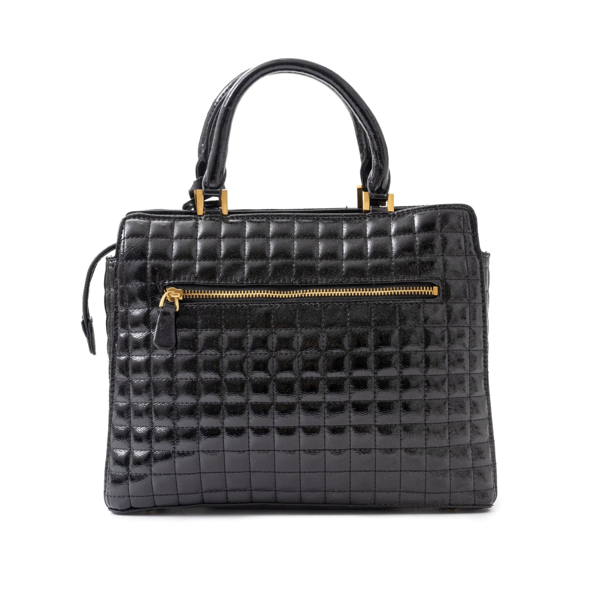 GUESS TIA Quilted Satchel Bag Women - BRIGHT BLK - Bright Black