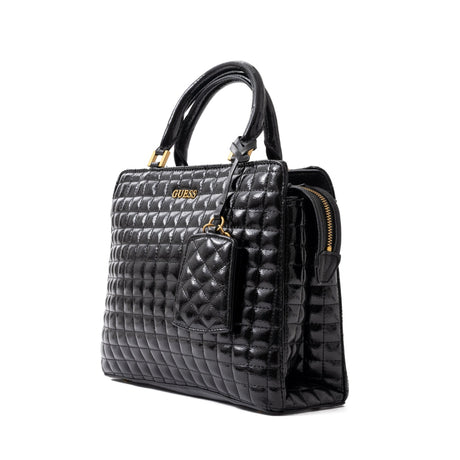 GUESS TIA Quilted Satchel Bag Women - BRIGHT BLK - Bright Black