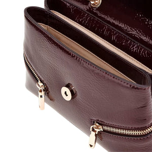 GUESS Trissa Patent Shoulder Bag HWTG9345210-BRG - Burgundy