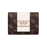 GUESS Tyren Logo-Print Trifold Wallet - Brown