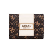 GUESS Tyren Logo-Print Trifold Wallet - Brown