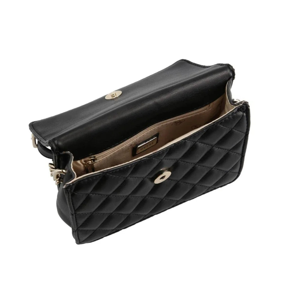GUESS Victoria Messenger Flap Bag - BLK - Black