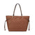 GUESS Women Quilted Top Handle Tote Bag- Brown - Brown
