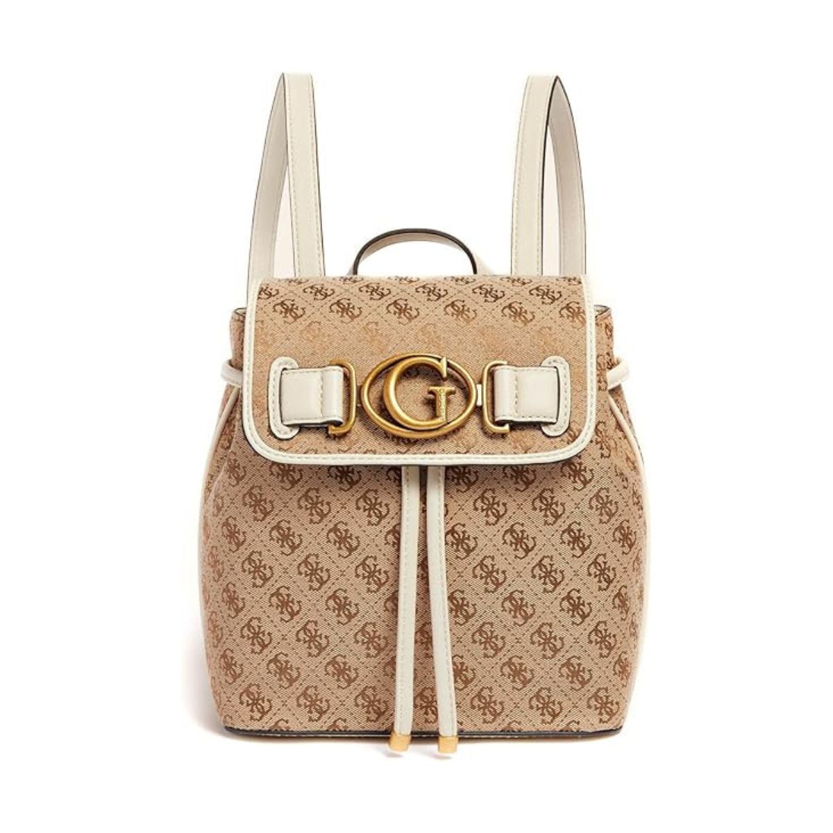 GUESS Womens Aviana 4G Logo Backpack - Beige