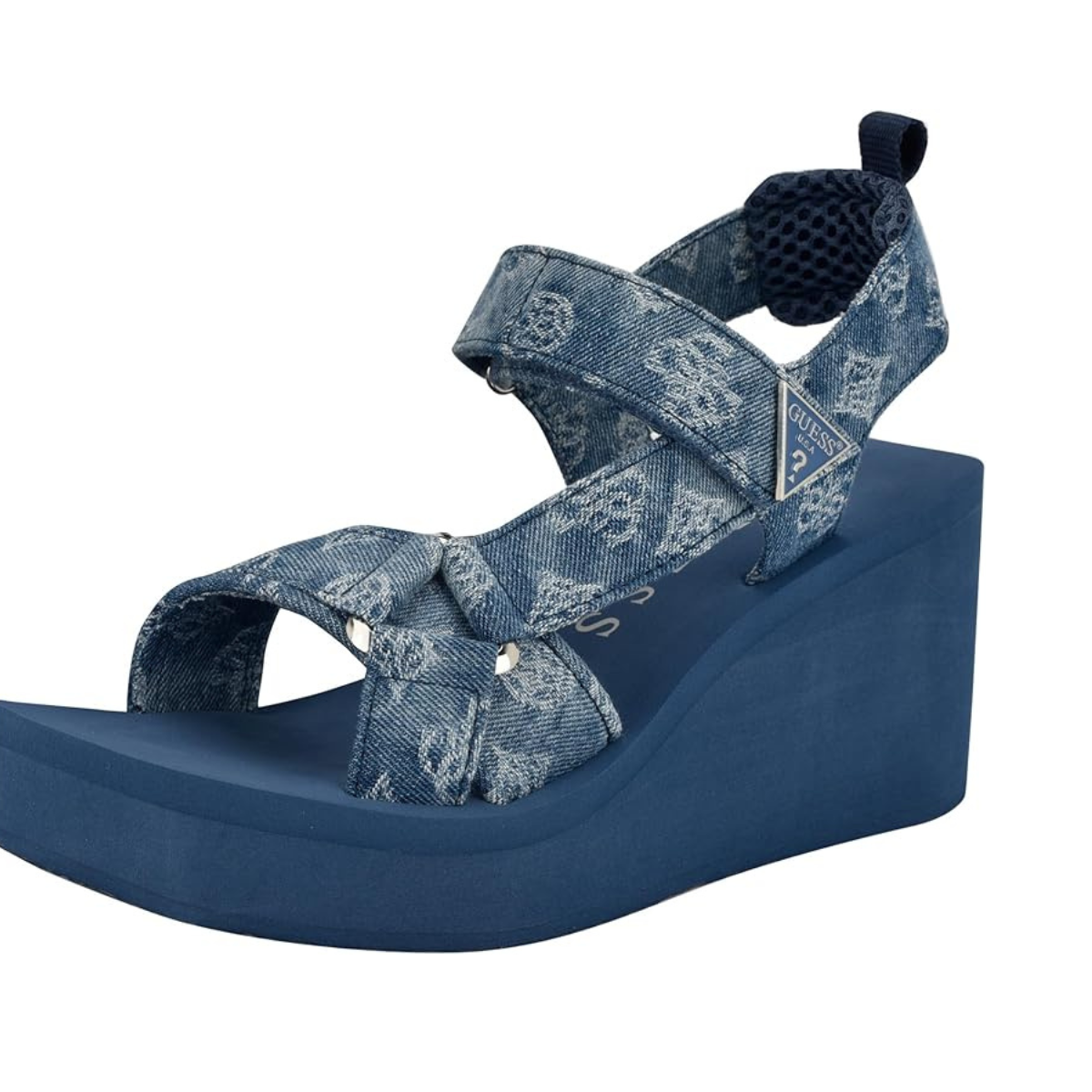 GUESS womens Daysa Wedge Sandal-BLU