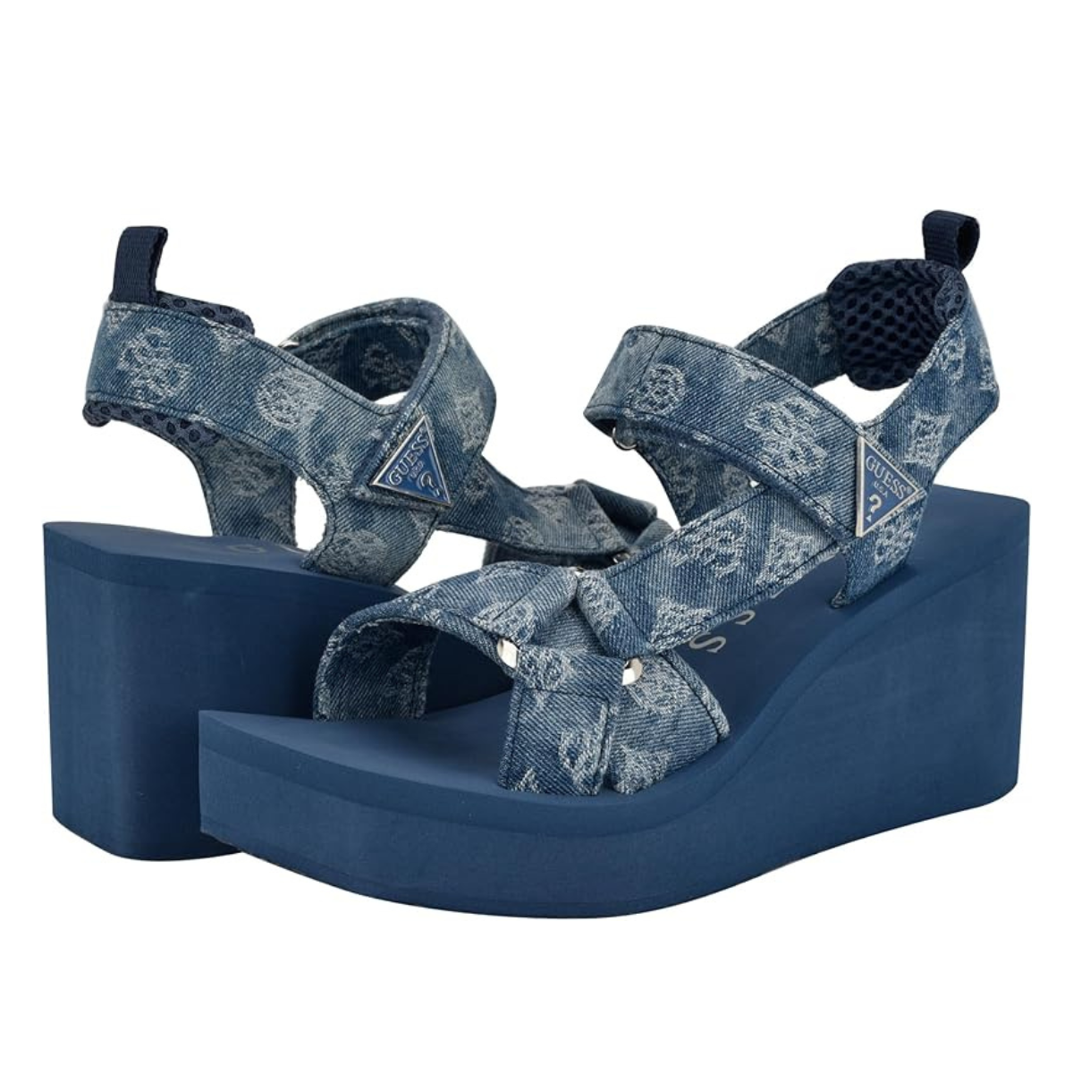 GUESS womens Daysa Wedge Sandal-BLU