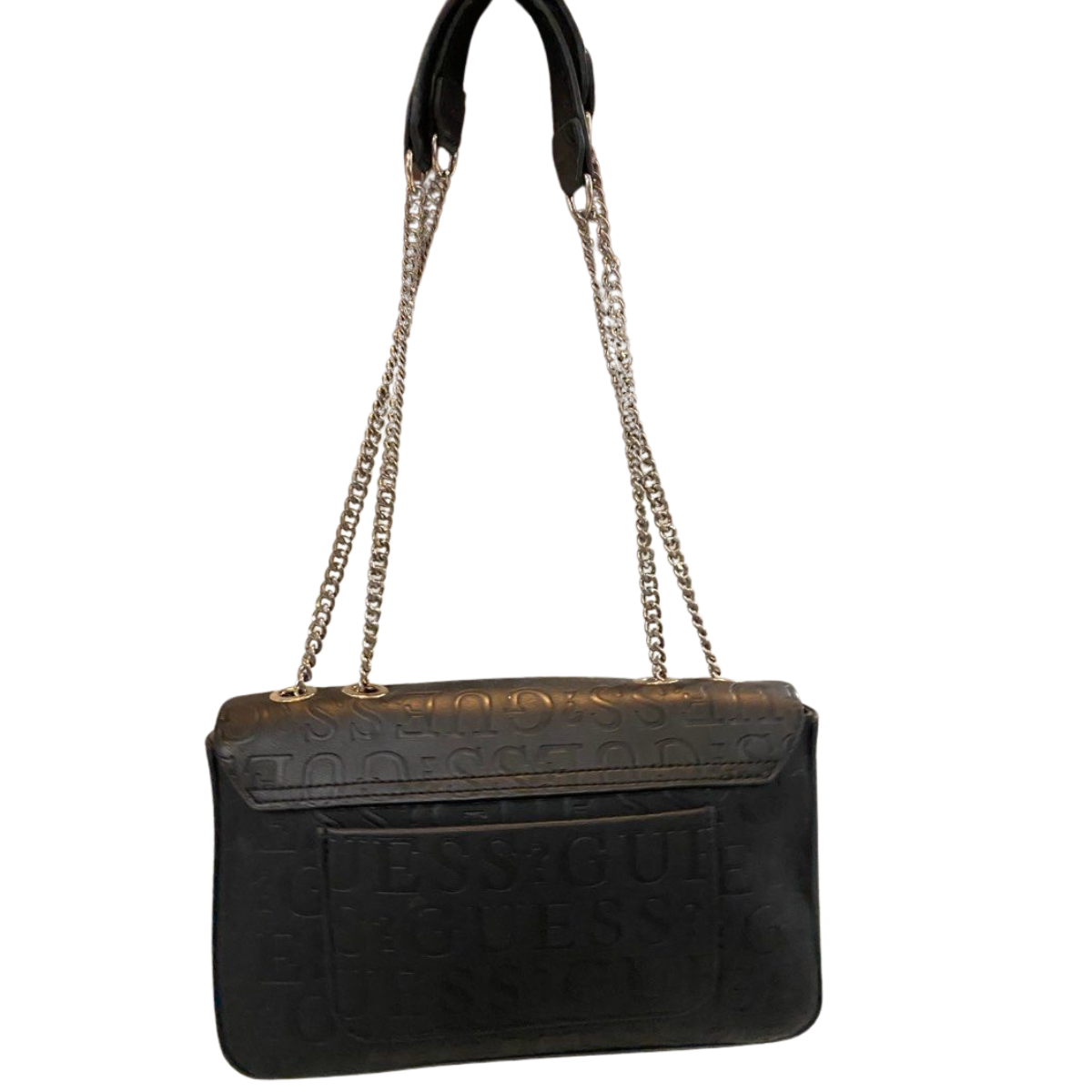GUESS Women’s Embossed Monogram Shoulder Bag-BLK - Black
