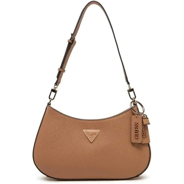 GUESS Womens Noelle Shoulder Top Zip Bag Handbag -TAN - Tan