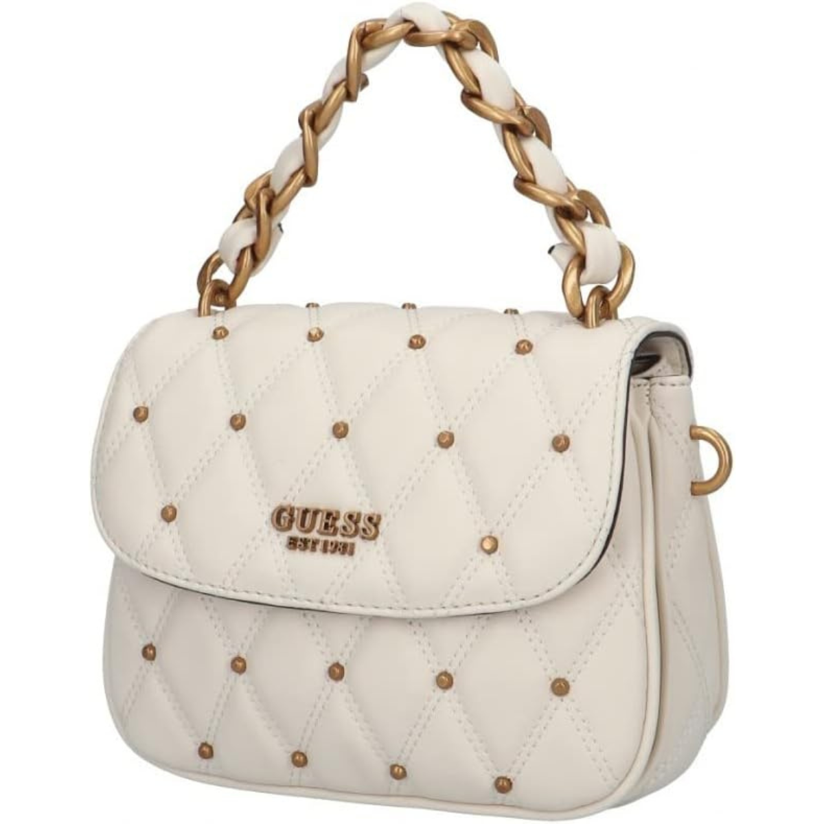 Guess Womens Triana Flap Shoulder BAG - WHT - White