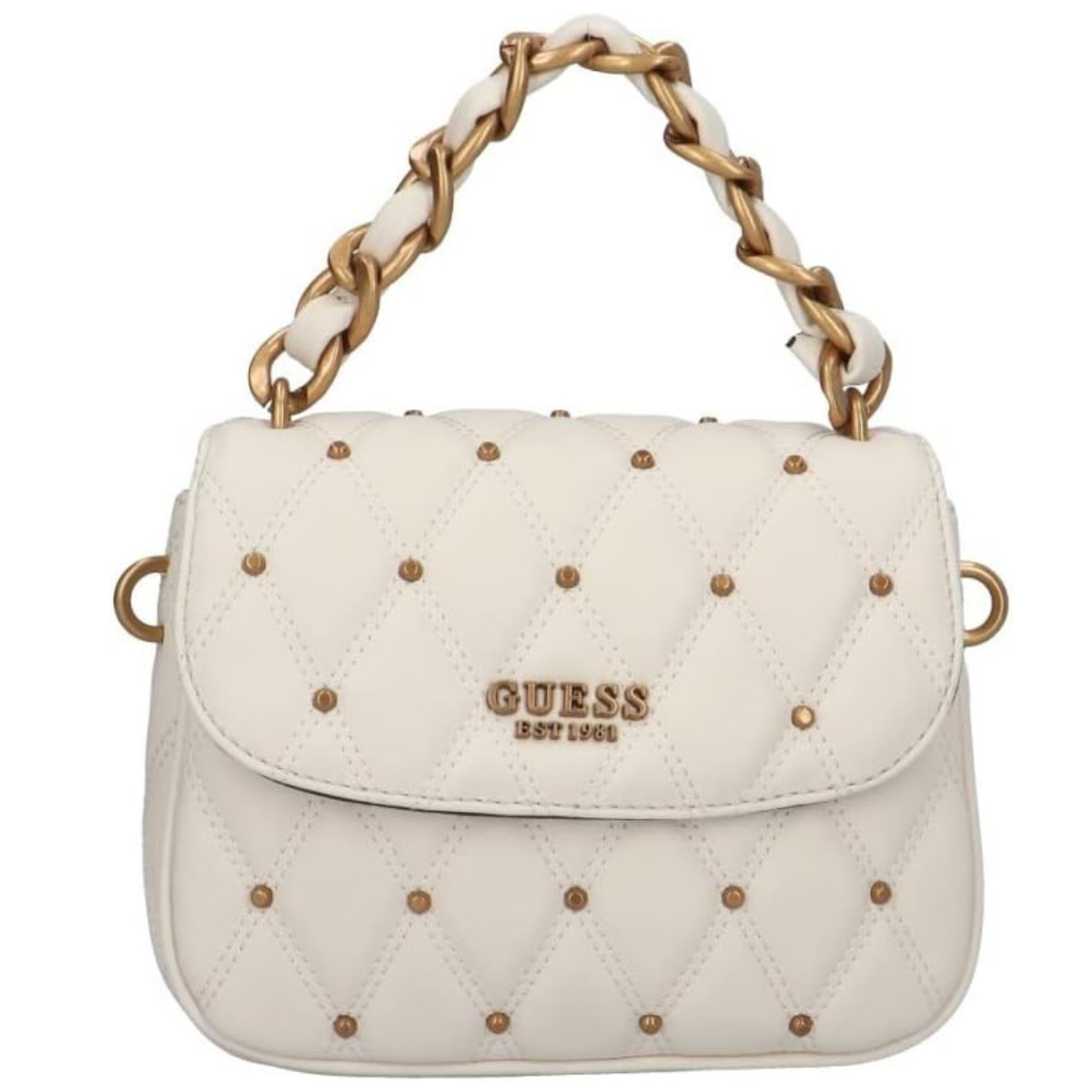 Guess Womens Triana Flap Shoulder BAG - WHT - White