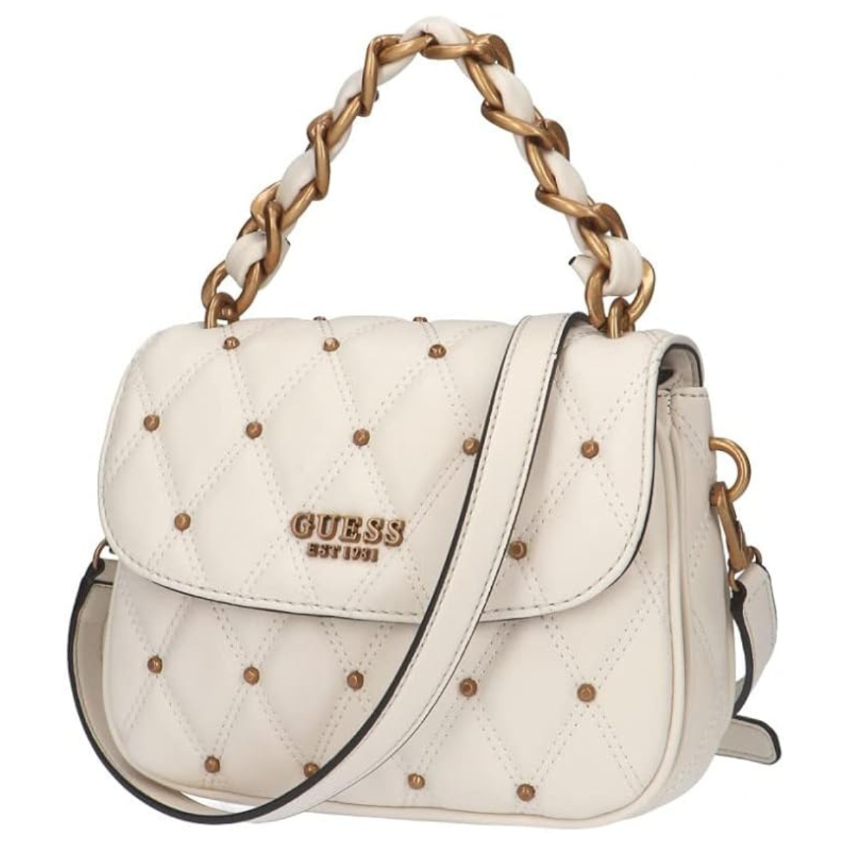 Guess Womens Triana Flap Shoulder BAG - WHT - White