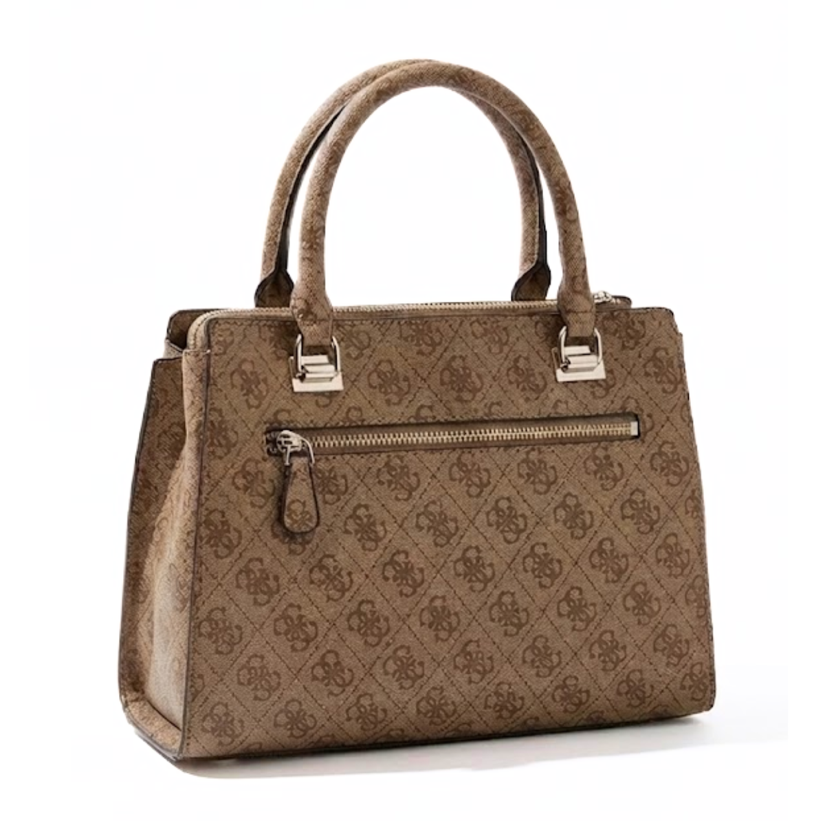 GUESS Zarela Luxury Satchel Bag Handbag Women - BRN - Brown