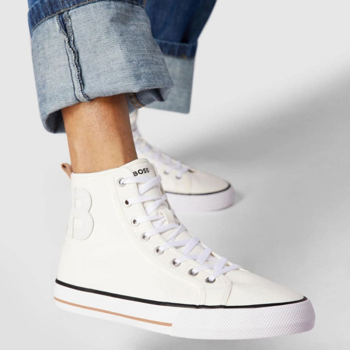 HUGO BOSS Aiden High-Top Trainers 50470880-WHT - Shoes