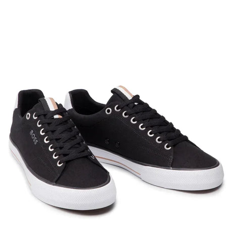 HUGO BOSS Aiden TENN LTB Canvas Trainers Men 50470866 - BLK - Shoes