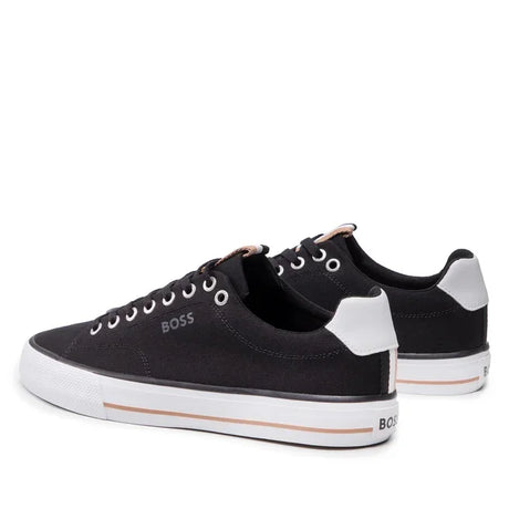 HUGO BOSS Aiden TENN LTB Canvas Trainers Men 50470866 - BLK - Shoes