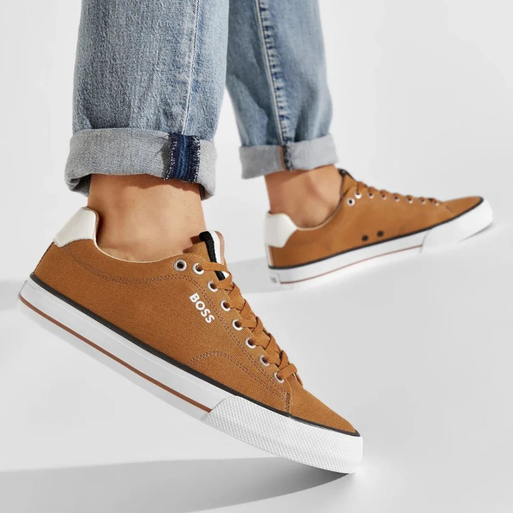 HUGO BOSS Aiden TENN LTB Canvas Trainers Men 50470866 - TAN - Shoes