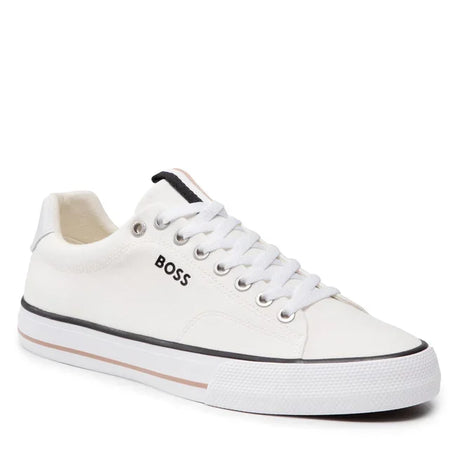 HUGO BOSS Aiden TENN LTB Canvas Trainers Men 50470866 - WHT - Shoes