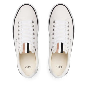 HUGO BOSS Aiden TENN LTB Canvas Trainers Men 50470866 - WHT - Shoes