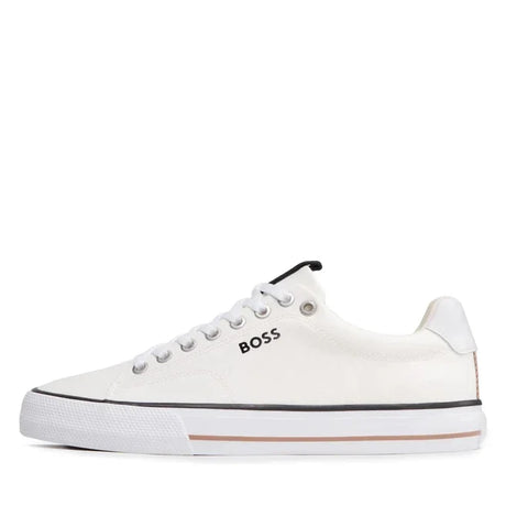 HUGO BOSS Aiden TENN LTB Canvas Trainers Men 50470866 - WHT - Shoes