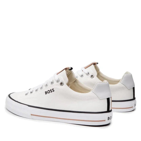 HUGO BOSS Aiden TENN LTB Canvas Trainers Men 50470866 - WHT - Shoes