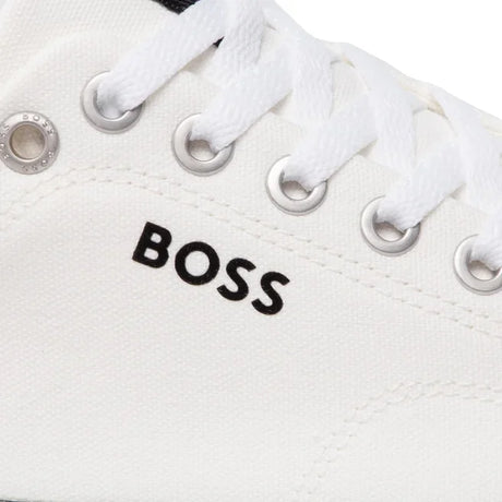 HUGO BOSS Aiden TENN LTB Canvas Trainers Men 50470866 - WHT - Shoes