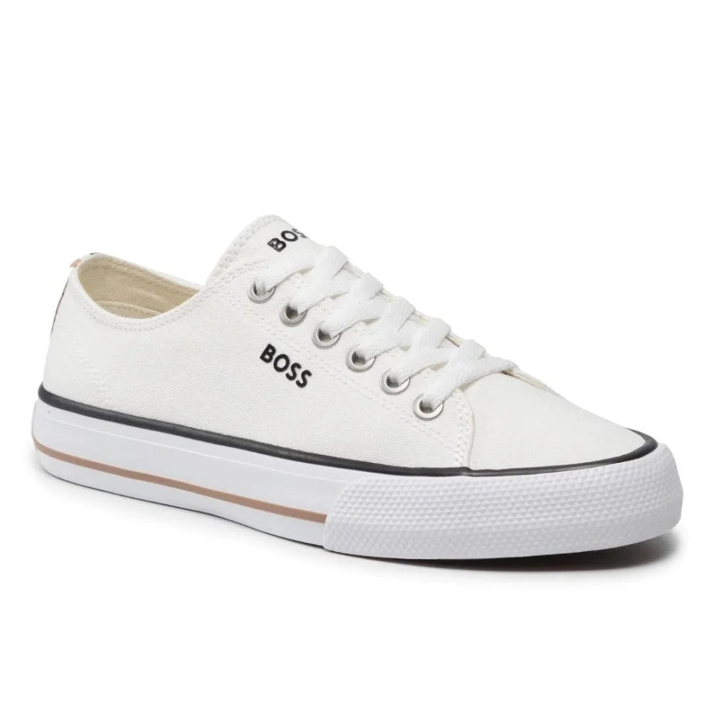 HUGO BOSS Aiden TENN LTB Canvas Trainers Women 50471362 - OFFWHT - Shoes