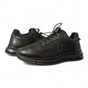 HUGO BOSS Casual Leather Sneakers - BLK - Black / 38