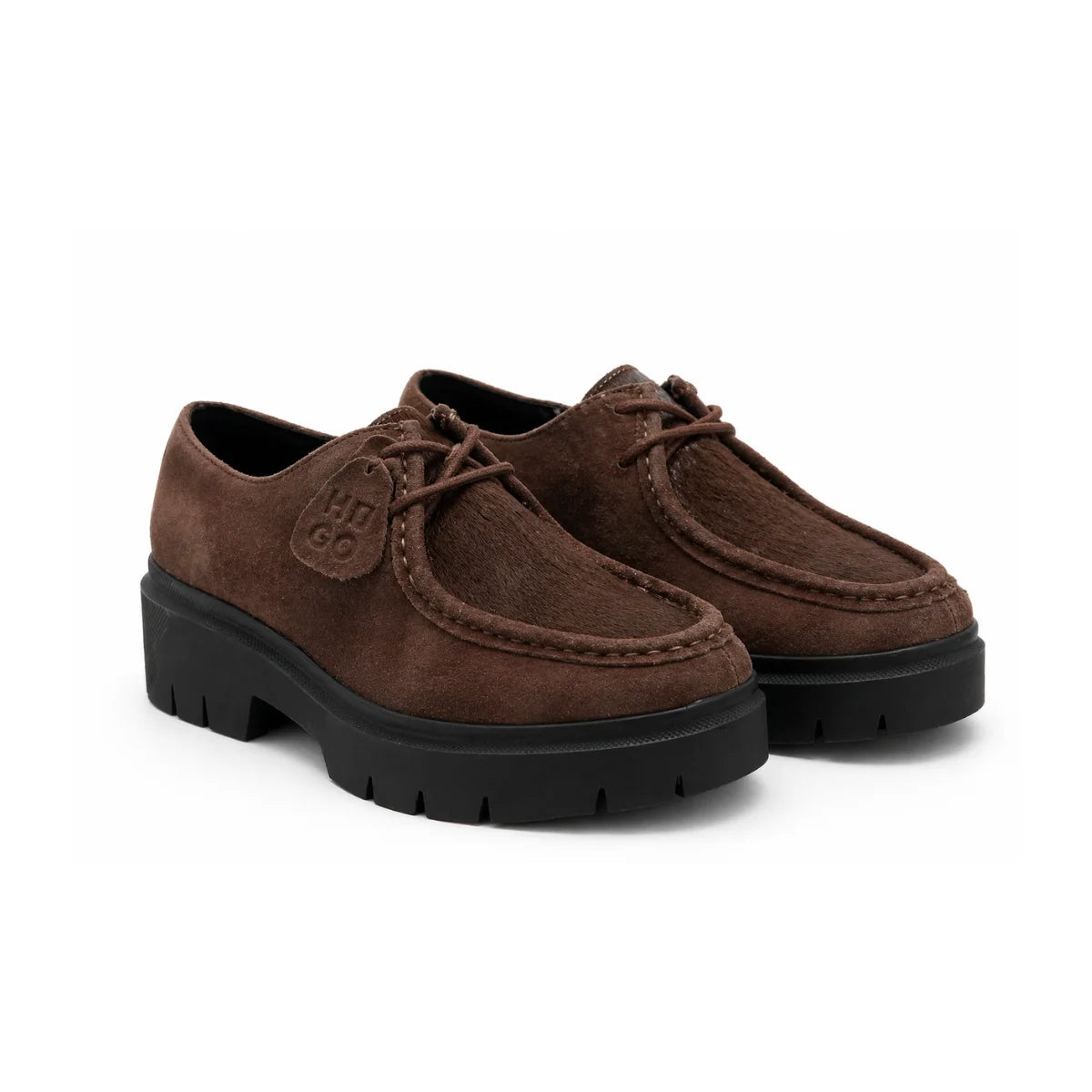 HUGO BOSS Derby shoes in suede Loafers Women 50552699 - DRKBRN - Dark-Brown / 36