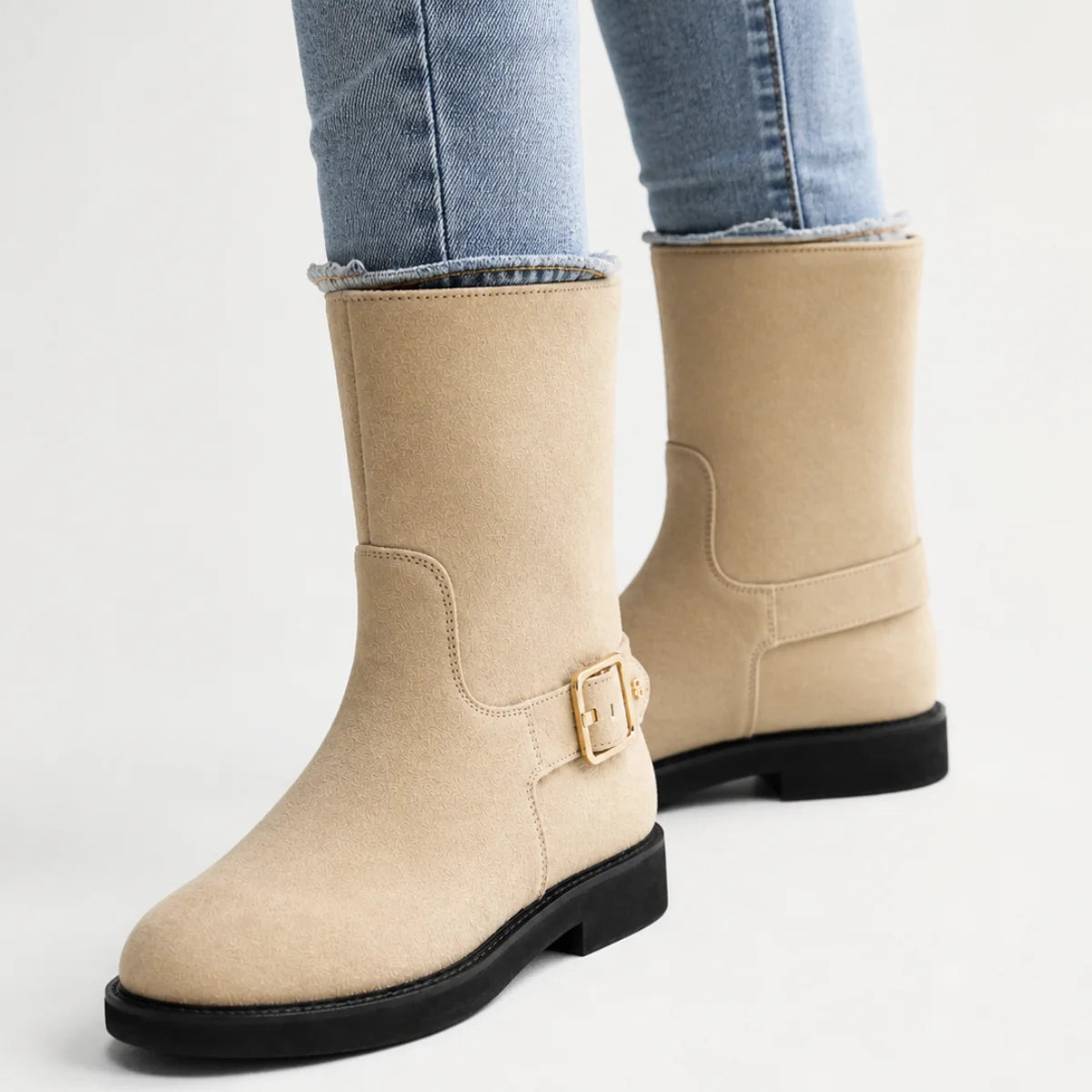 HUGO BOSS Eleri Biker Boots Women 50552755 - BEG