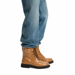 HUGO BOSS Eleri Leather Biker Boots Women 50552772 - BEG