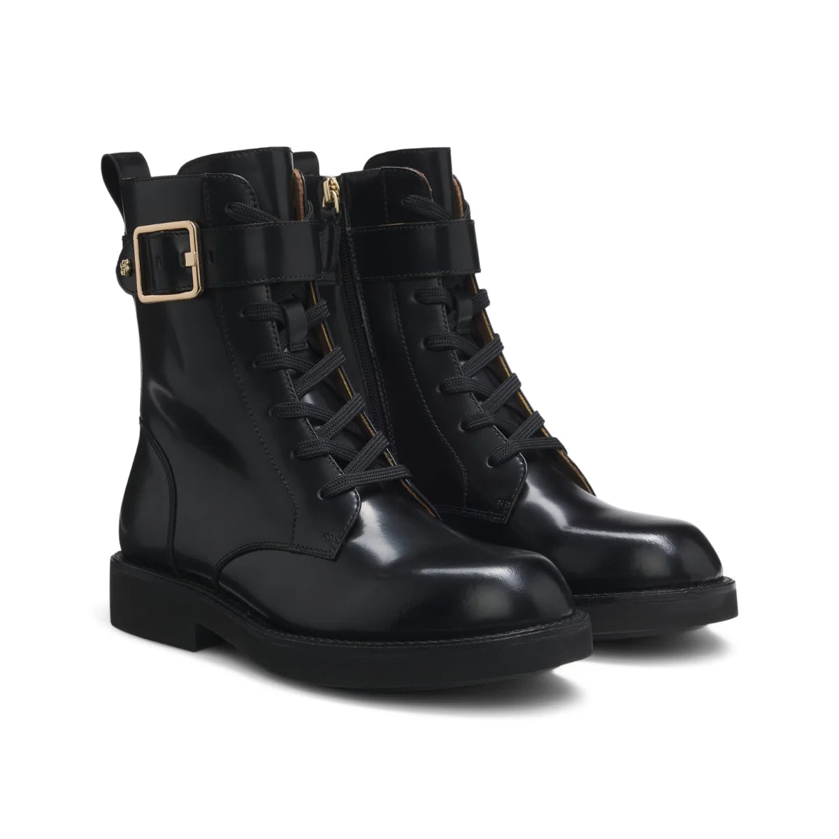 HUGO BOSS Eleri Leather Biker Boots Women 50552772 - BLK - Black / 36