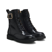 HUGO BOSS Eleri Leather Biker Boots Women 50552772 - BLK - Black / 36