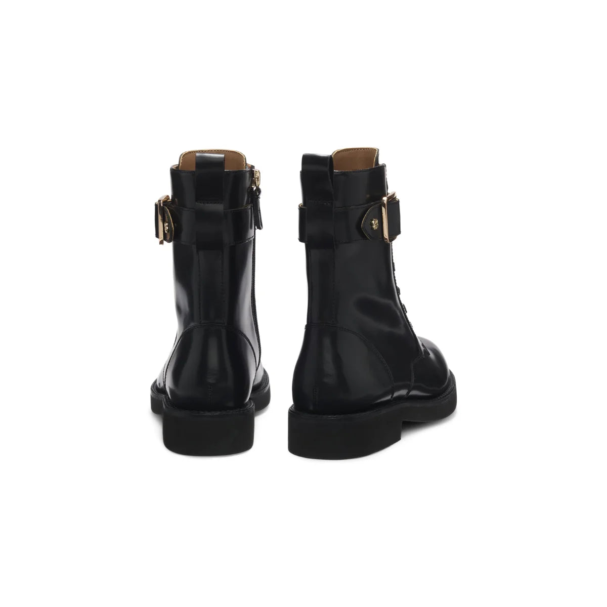HUGO BOSS Eleri Leather Biker Boots Women 50552772 - BLK