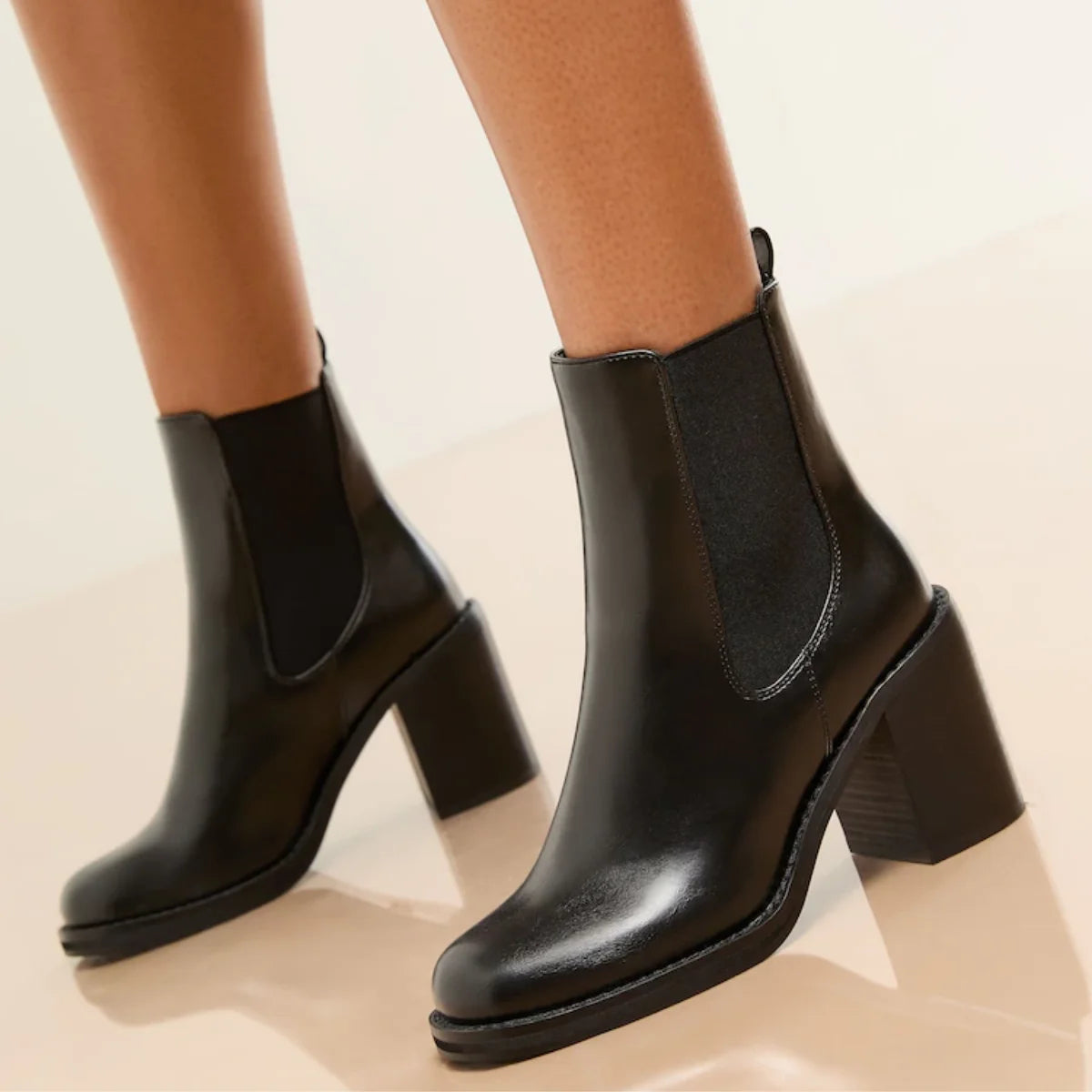 HUGO BOSS Eleri Leather Biker Boots Women 50552772 - BLK