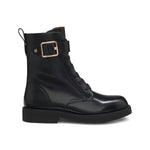 HUGO BOSS Eleri Leather Biker Boots Women 50552772 - BLK