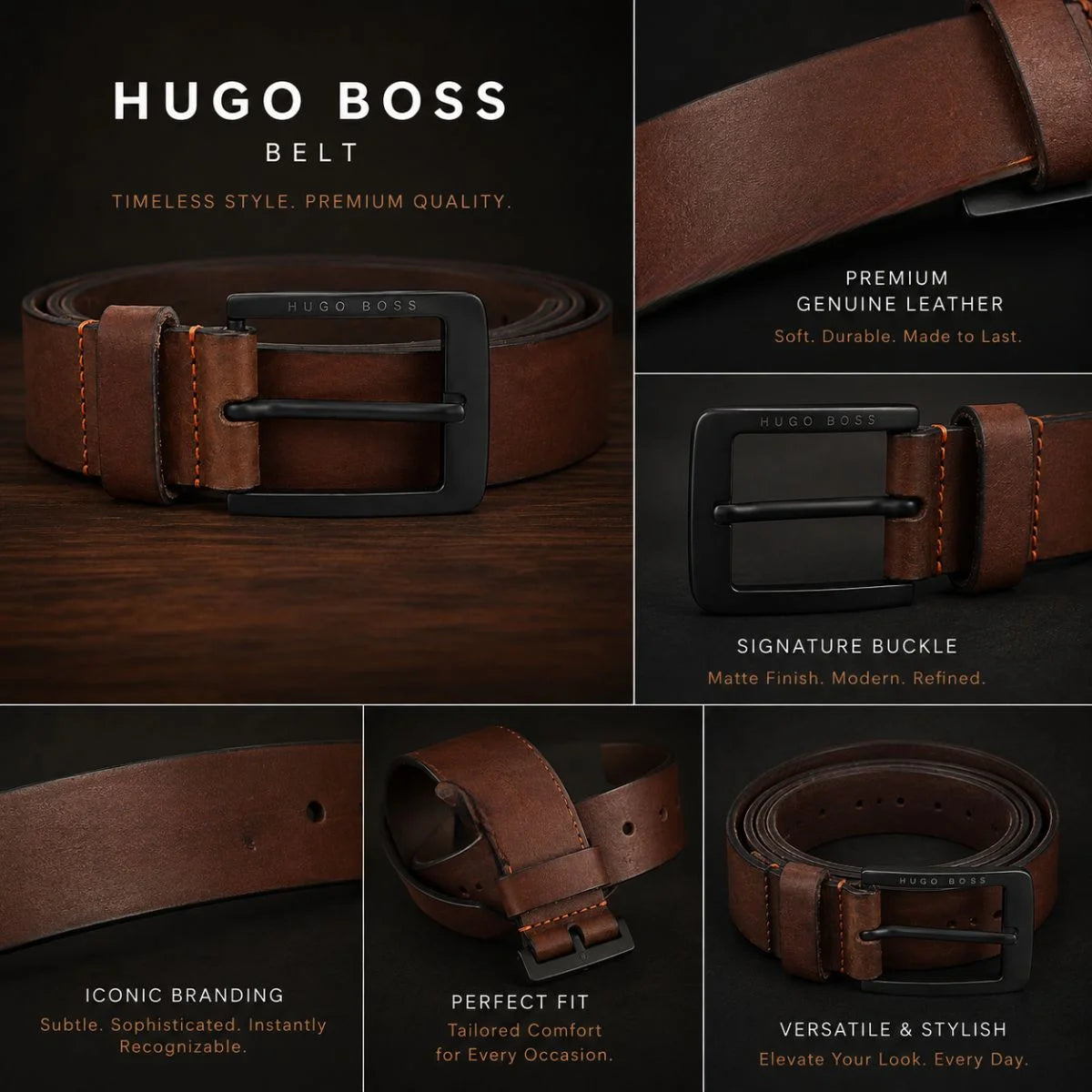 HUGO BOSS Gebbol Suede Belt Men – BRN