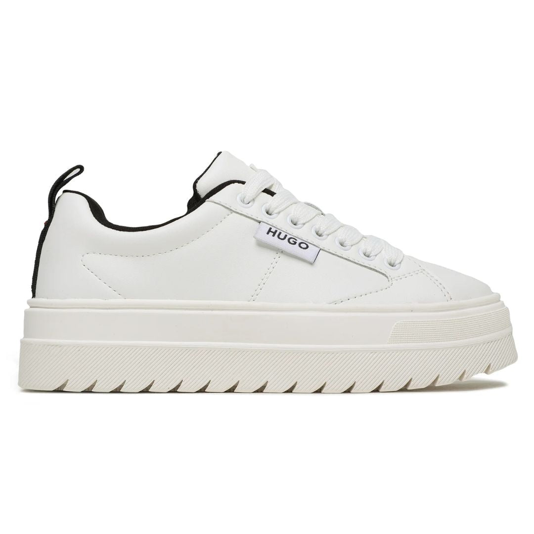 HUGO BOSS Lyssa Platform Logo Flag Signature Details Trainers 50498658-WHT - 35 / White