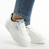 HUGO BOSS Lyssa Platform Logo Flag Signature Details Trainers 50498658-WHT