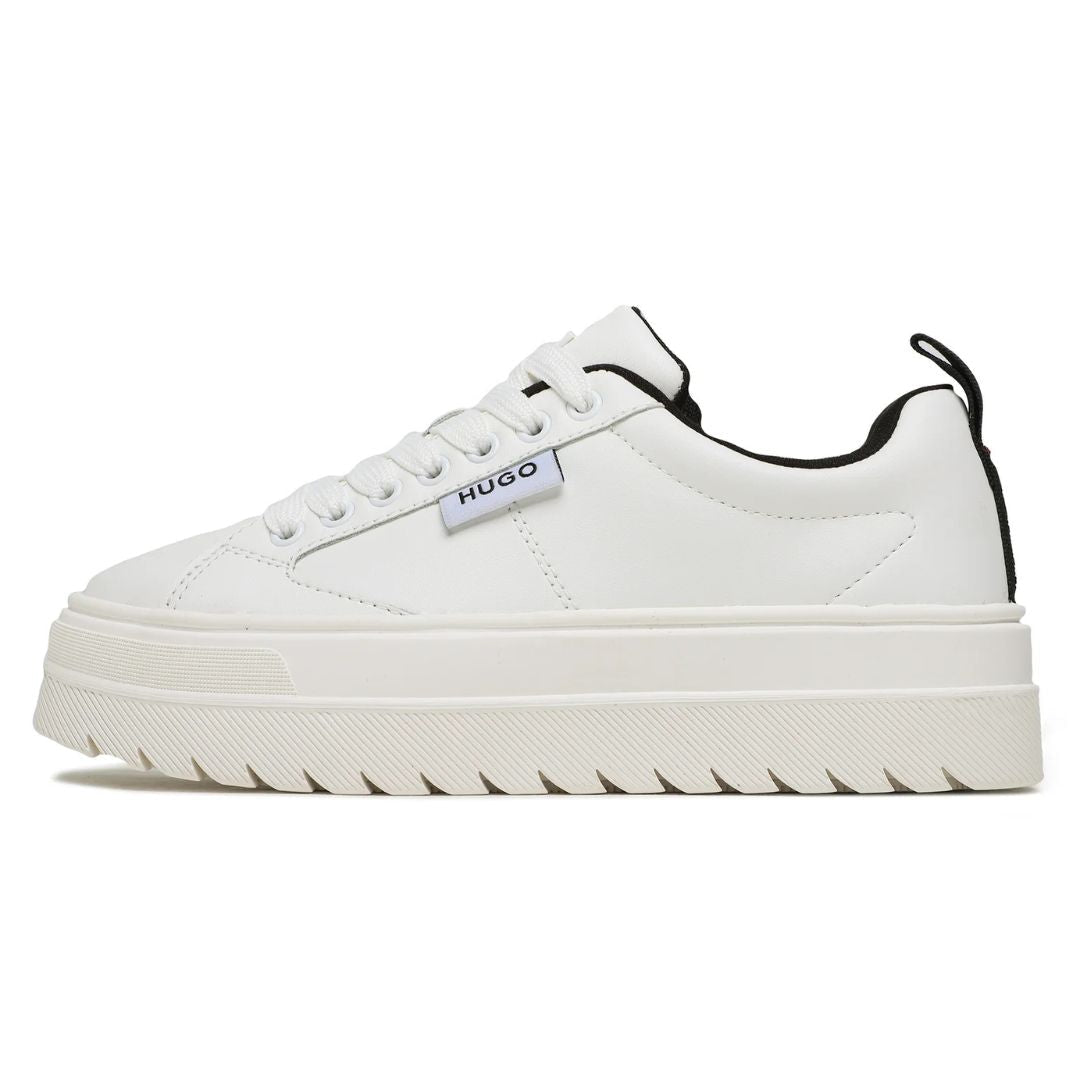 HUGO BOSS Lyssa Platform Logo Flag Signature Details Trainers 50498658-WHT