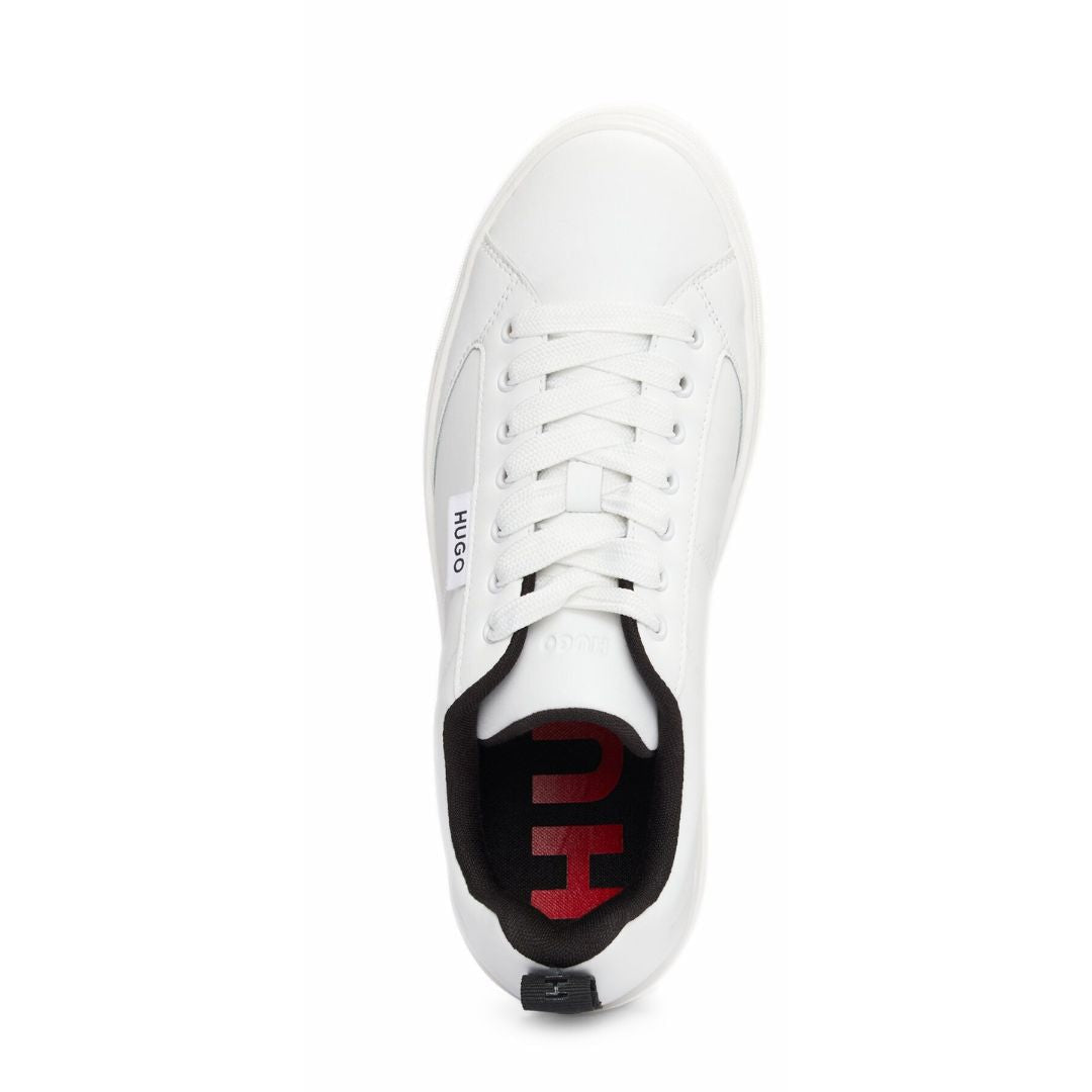 HUGO BOSS Lyssa Platform Logo Flag Signature Details Trainers 50520718-WHT