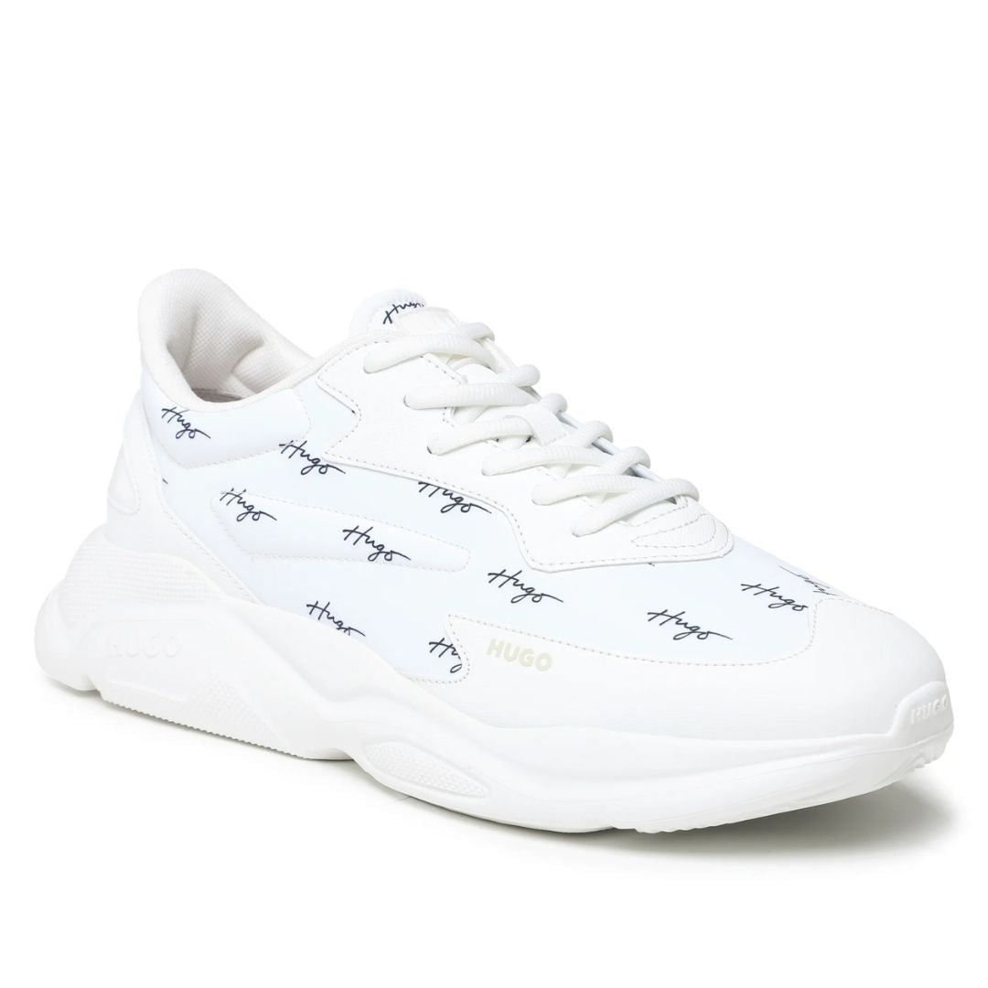 HUGO BOSS Mixed Material Lace-Up Trainers 50492889-WHT